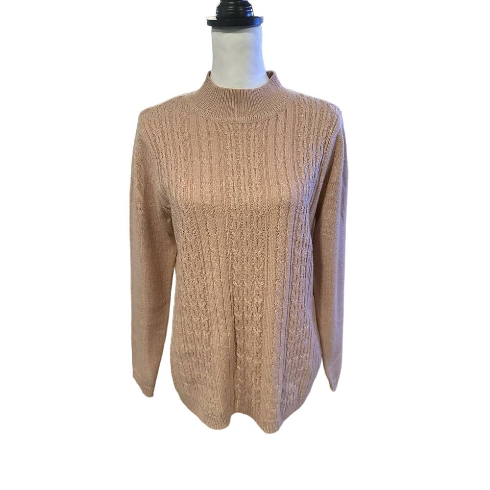 Napa Valley Pink and Gold Sweater Petite Large